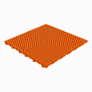 Balkontegel kunststof-open structuur-ronde ribben-Kleur: oranje