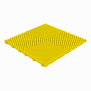 Balkontegel kunststof-open structuur-vlakke ribben-Kleur: geel