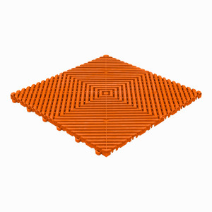 Balkontegel kunststof-open structuur-vlakke ribben-Kleur: oranje